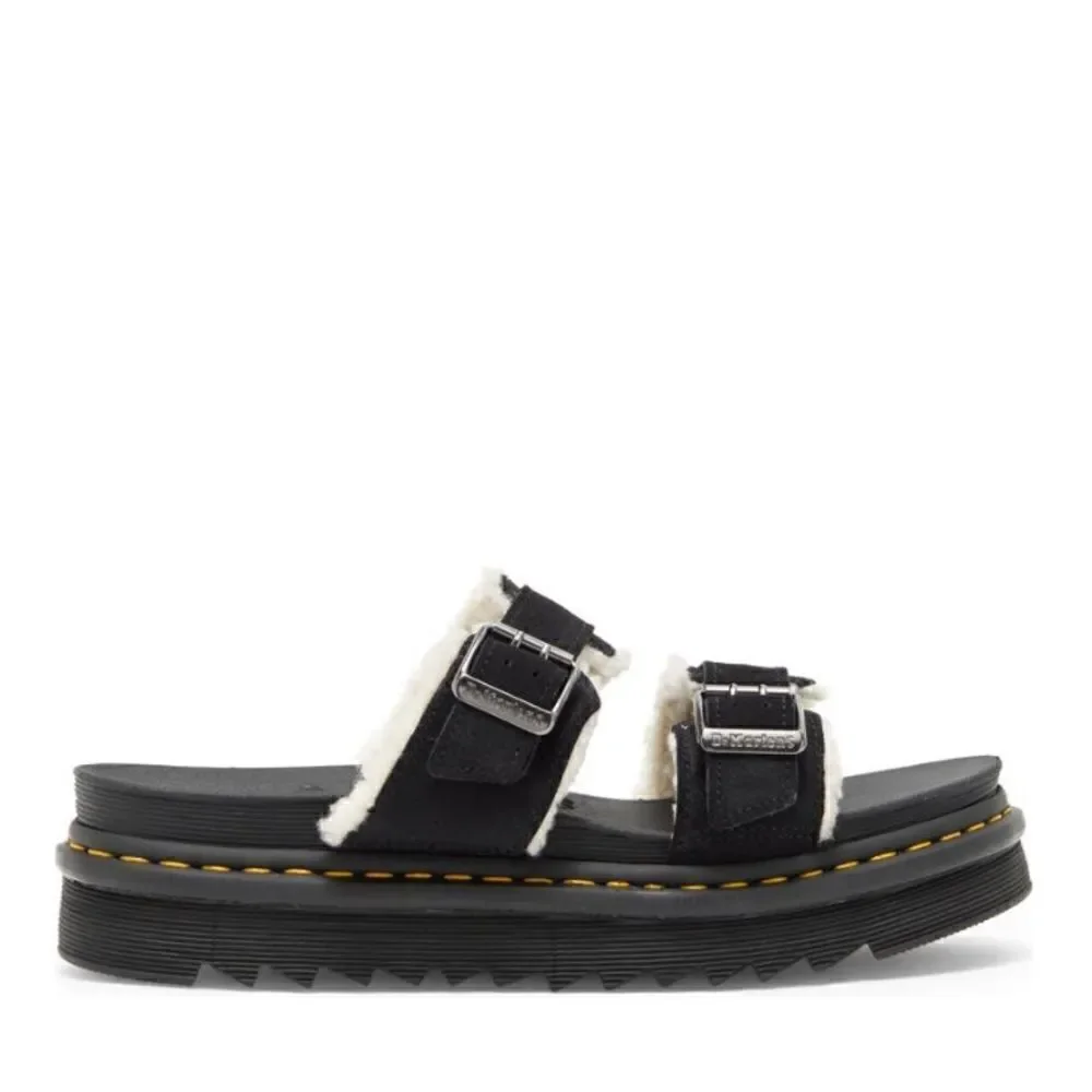 Dr. Martens Myles Faux Fur Platform Sandal (Unisex), Black, Size 13, NWT‎